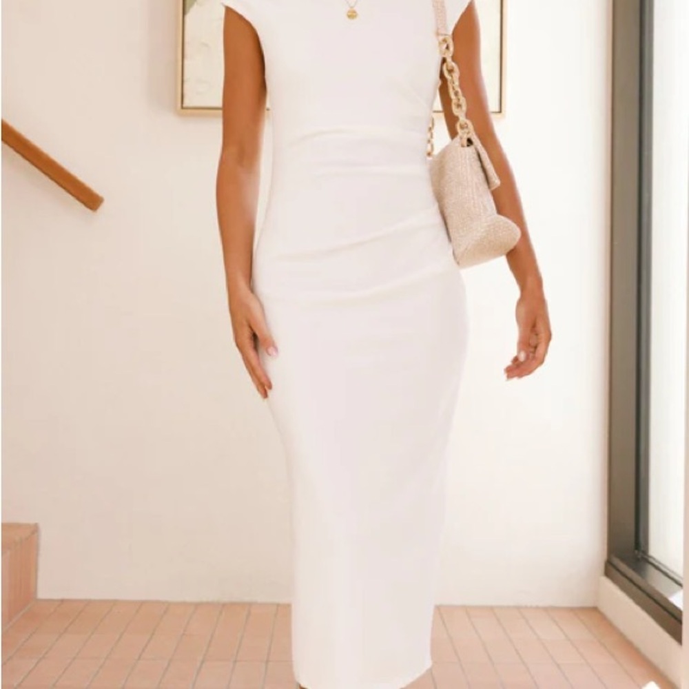 Elegant White Midi Dress